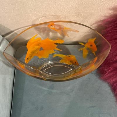 Glass goldfish vase decorative glass