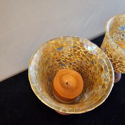 Tabletop Vases & Decor, incl Glass Mosaic Candleholders (LR-JS)