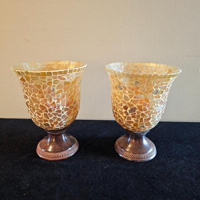 Tabletop Vases & Decor, incl Glass Mosaic Candleholders (LR-JS)