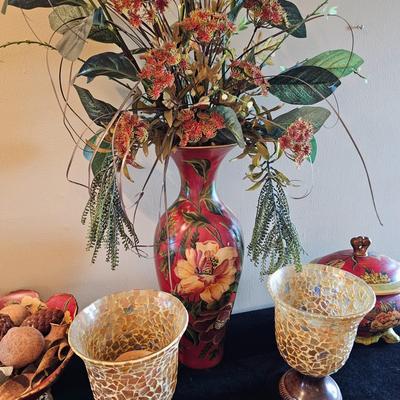 Tabletop Vases & Decor, incl Glass Mosaic Candleholders (LR-JS)