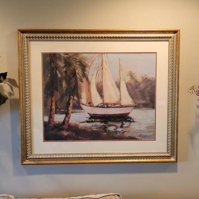 Framed "Bermuda Bay" by Enrique Bolo (LR-DW)