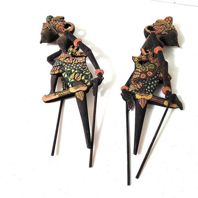 Lot #209  Pair of Traditional Indonesian Wayang Klitik Rama & Sinta puppets