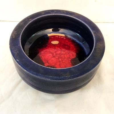 Lot #210  Heavy Mid Century Modern Pottery Ashtray - made in England