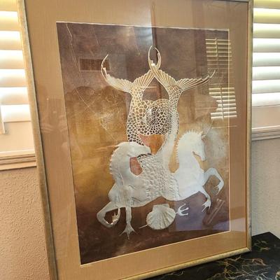 Lot #211  Large Art Piece by Listed Artist Frances Swigart-Steg - Artist's Proof