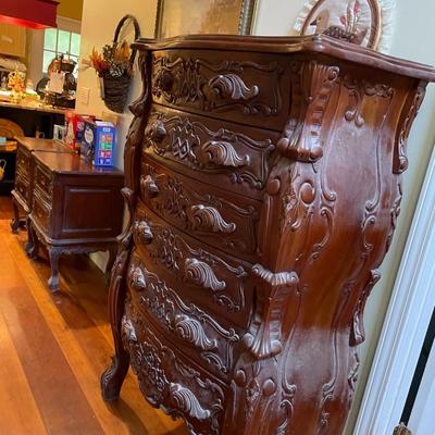 Heavily Carved Upright Dresser Unknown Maker