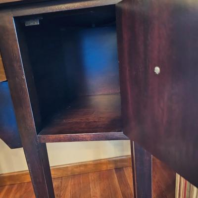 Dark Wood Sideboard with Brass Pulls (DR-JS)
