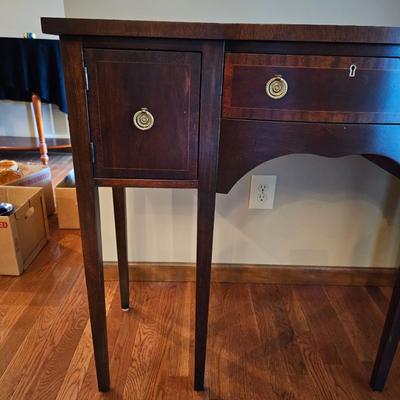 Dark Wood Sideboard with Brass Pulls (DR-JS)