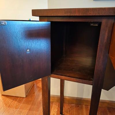 Dark Wood Sideboard with Brass Pulls (DR-JS)