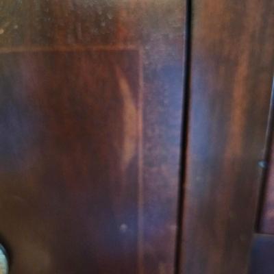 Dark Wood Sideboard with Brass Pulls (DR-JS)