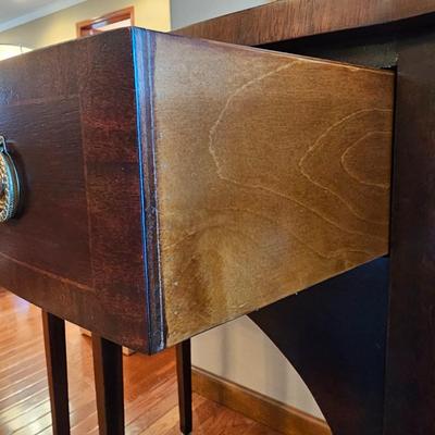 Dark Wood Sideboard with Brass Pulls (DR-JS)