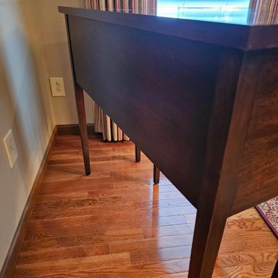 Dark Wood Sideboard with Brass Pulls (DR-JS)