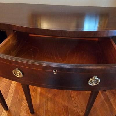 Dark Wood Sideboard with Brass Pulls (DR-JS)