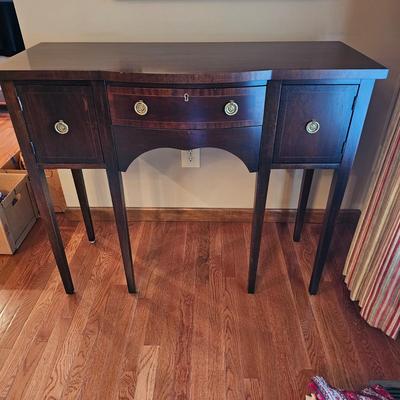 Dark Wood Sideboard with Brass Pulls (DR-JS)