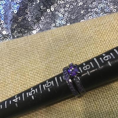 Purple 2 Pcs/set Black   Purple Ring