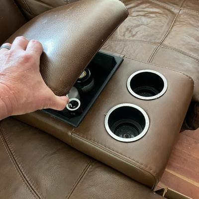Brown Leather Twin Recliner