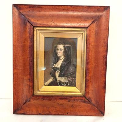 Lot #214  Antique Engraving in Fruitwood Frame - Listed Artist