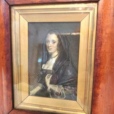 Lot #214  Antique Engraving in Fruitwood Frame - Listed Artist