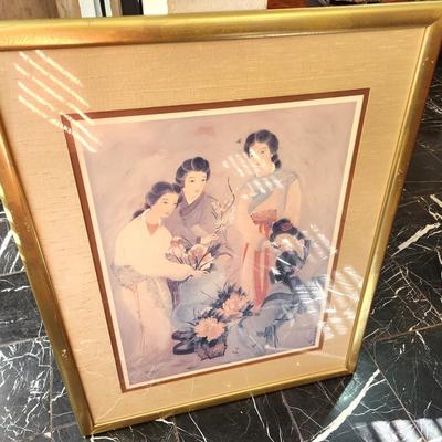 Lot #216  Contemporary Decorative Framed Print - Group Chinese Ladies