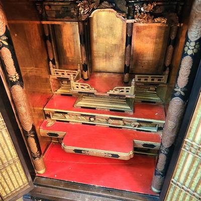 Lot #217  2 Piece Antique Chinese/Japanese Household Altar