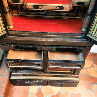 Lot #217  2 Piece Antique Chinese/Japanese Household Altar