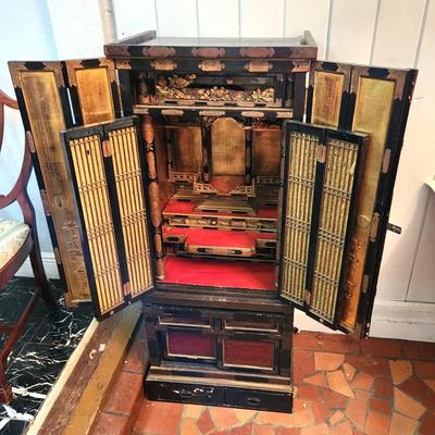 Lot #217  2 Piece Antique Chinese/Japanese Household Altar