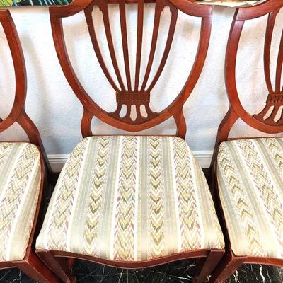 Lot #218  Set of 4 Vintage Shield back Chairs