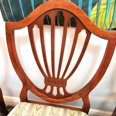 Lot #218  Set of 4 Vintage Shield back Chairs