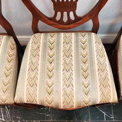 Lot #218  Set of 4 Vintage Shield back Chairs