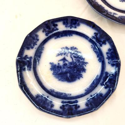 Lot #220  Lot of 3 Antique Flow Blue Plates, ca. 1850