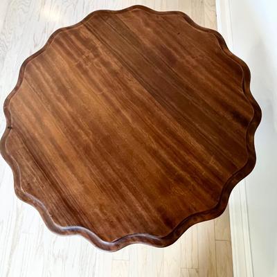 Mahogany Side Table With Scalloped Top
