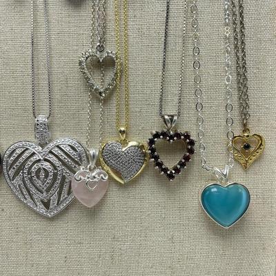 Heart Pendants incl 10K and Diamonds (B4-SS)