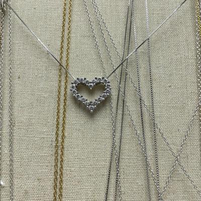 Heart Pendants incl 10K and Diamonds (B4-SS)