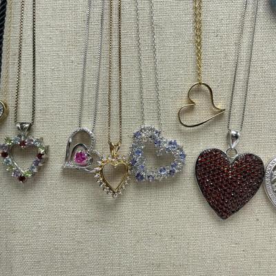 Heart Pendants incl 10K and Diamonds (B4-SS)