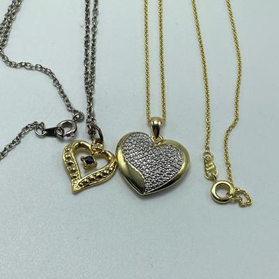 Heart Pendants incl 10K and Diamonds (B4-SS)
