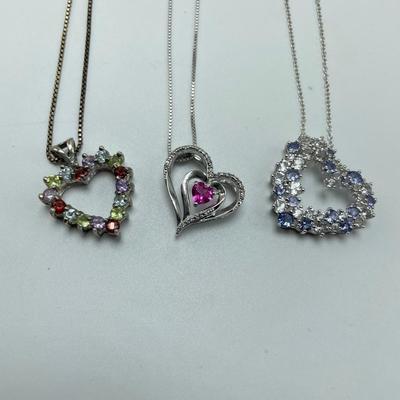 Heart Pendants incl 10K and Diamonds (B4-SS)