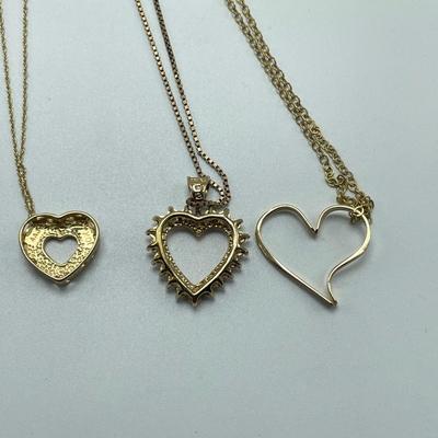 Heart Pendants incl 10K and Diamonds (B4-SS)