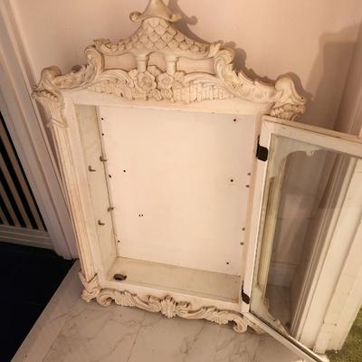 Lot #222 Vintage Wooden Wall Display Cabinet - Shabby Chic