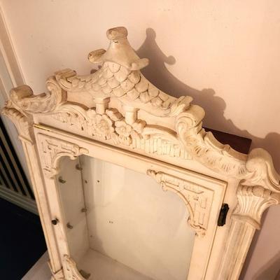 Lot #222 Vintage Wooden Wall Display Cabinet - Shabby Chic