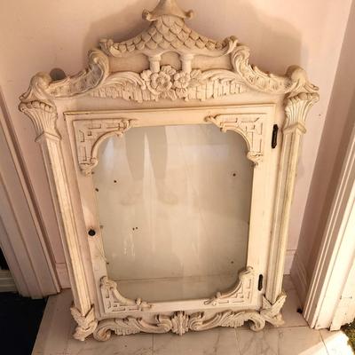Lot #222 Vintage Wooden Wall Display Cabinet - Shabby Chic