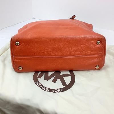 869 Michael Kors Orange Pebble Leather Tote Purse