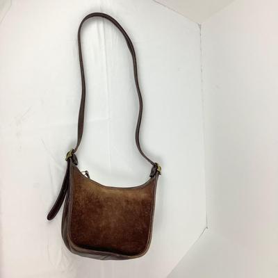 870 Vintage Coach Purse Brown Suede Leather