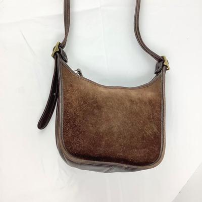 870 Vintage Coach Purse Brown Suede Leather