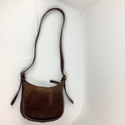 870 Vintage Coach Purse Brown Suede Leather