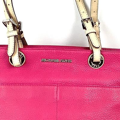871 Michael Kors SIgnature Tote Pebble Leather Pink