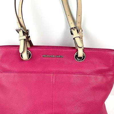 871 Michael Kors SIgnature Tote Pebble Leather Pink