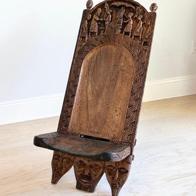 Solid Wood Hand Carved Birthing Chair