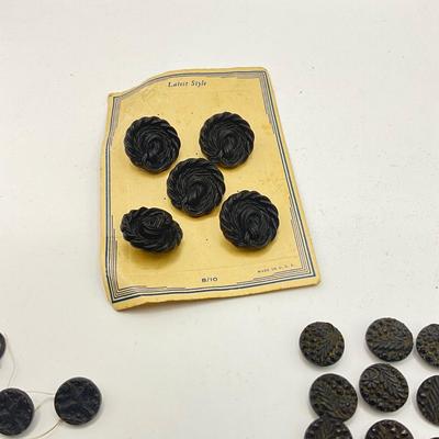 856 Antique Black Victorian Buttons