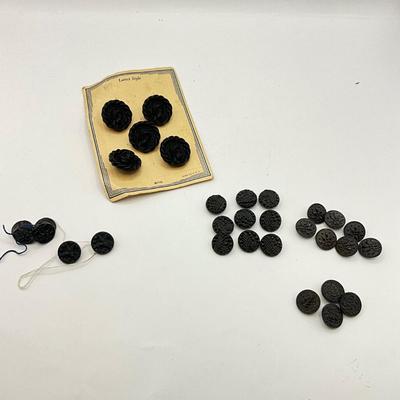 856 Antique Black Victorian Buttons