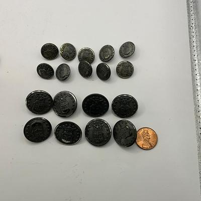 858 Antique Marcasite and N.S. Meyer New York Military Buttons