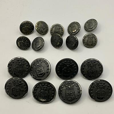 858 Antique Marcasite and N.S. Meyer New York Military Buttons